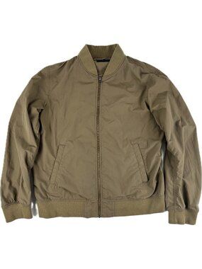 Uniqlo Bomber Jacket Mens Size Large Brown Full Zip Nylon